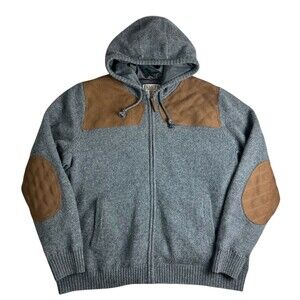 Duluth Shetland Wool Windproof Hooded Zip Cardigan Sweater Jacket  XL  NWOT